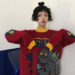 Harajuku Monster Knitted Sweater Excellent Quality One Size