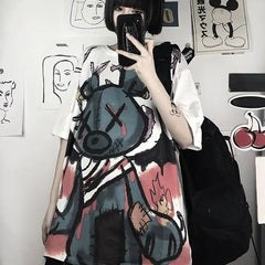 Harajuku Pastel Goth Bear T Shirt for Kawaii Style Fans