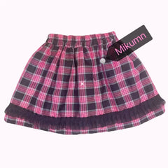 Harajuku Plaid Mini Skirt with Leg Cover and High Waist