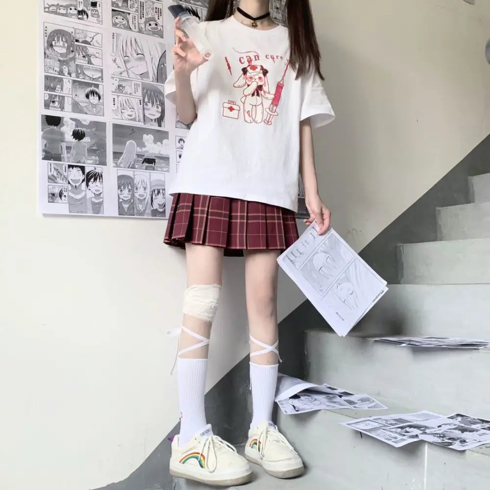 Harajuku Punk Gothic Bear T-shirts - White / M - T-Shirt
