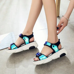 Harajuku Rainbow Outdoor Platform Sandals