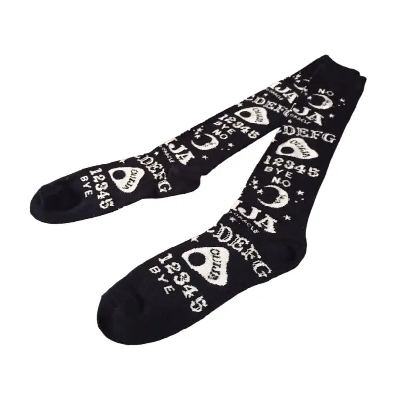 Harajuku Socks Cartoon Pattern Knee-High - Black / One Size