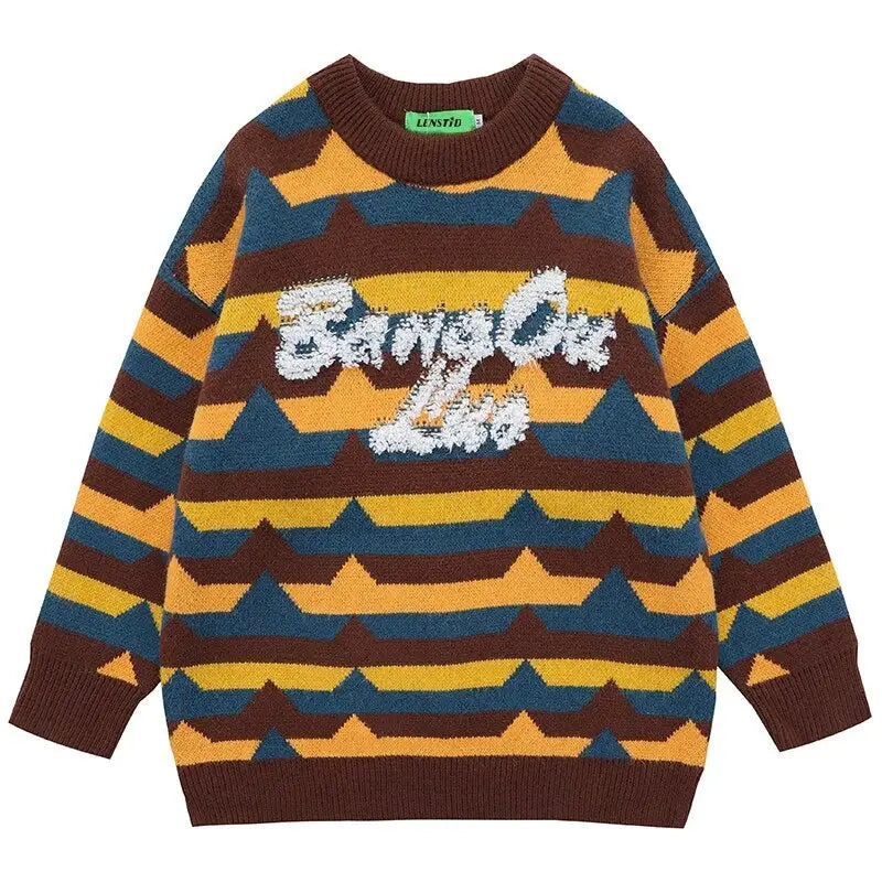 Harajuku Striped Knitted Sweater