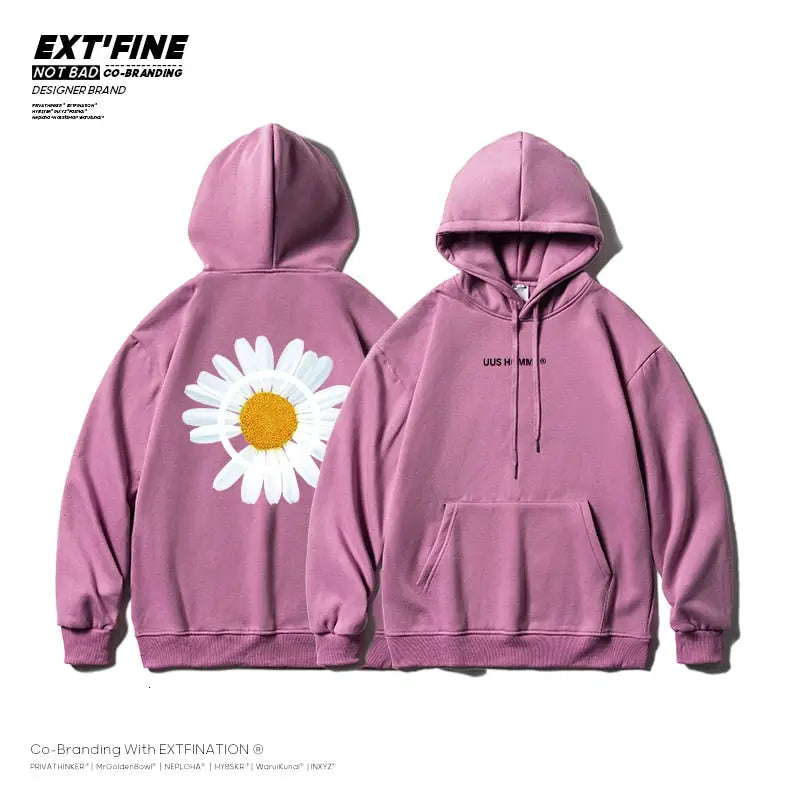 Harajuku Thicken Flower Warm Hoodie