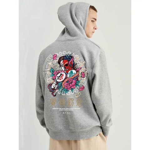 Harajuku Two Faces Demon Hoodie