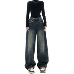 Harajuku Vintage High-Waist Wide Jeans