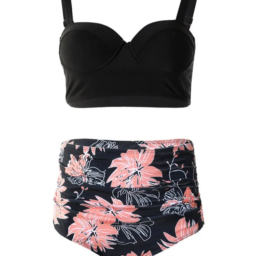 Hard Bag High Waist Bikini Swimsuit - Black / S - Swimwear