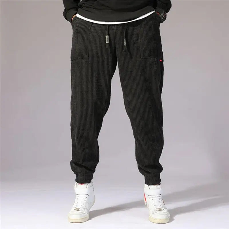 Harem Baggy Corduroy Jogger Pants Ankle Length