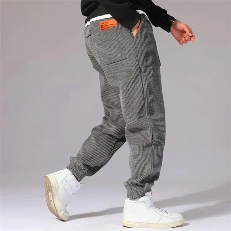 Harem Baggy Corduroy Jogger Pants Ankle Length