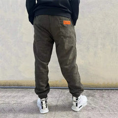Harem Baggy Corduroy Jogger Pants Ankle Length Green / M