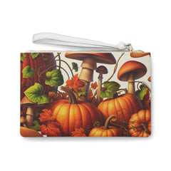 Harper Autumn Clutch Bag with Pumpkin and Mushroom Design