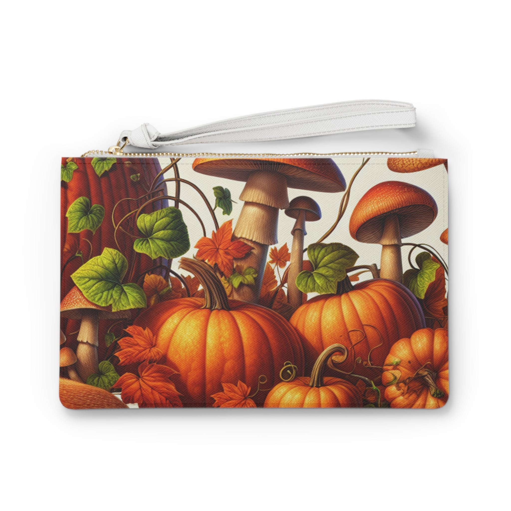 Harper Autumn Clutch Bag with Pumpkin and Mushroom Design