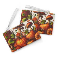 Harper Autumn Clutch Bag with Pumpkin and Mushroom Design