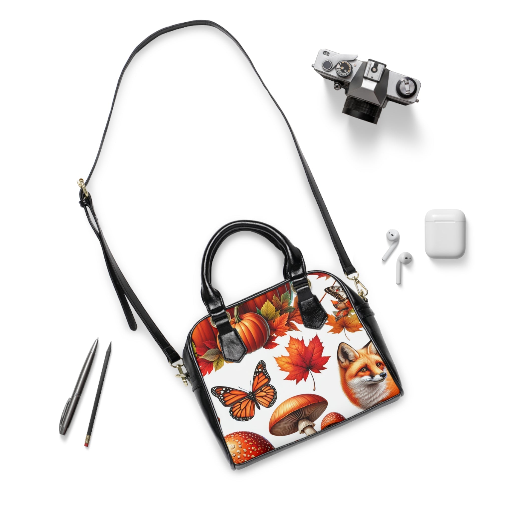 Harper Autumn Fall Theme Shoulder Handbag Travel Bag 9.45’’