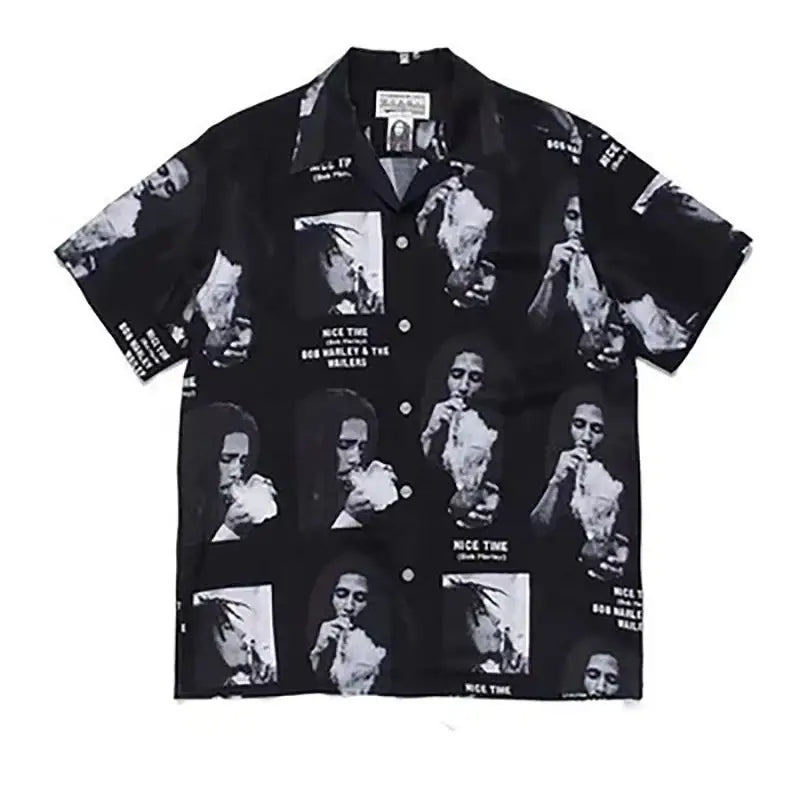 Hawaiian Short Sleeve Shirt for Men Black / S