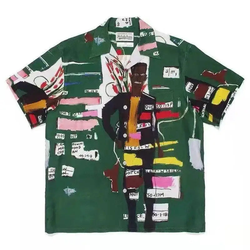 Hawaiian Short Sleeve Shirt for Men Green / S