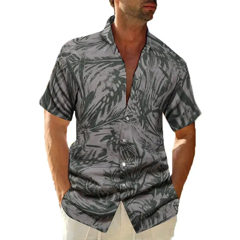 Hawaiian Short Sleeve Shirt - Grey / M