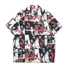Hawaiian Short Sleeve Shirt - Red - White / S