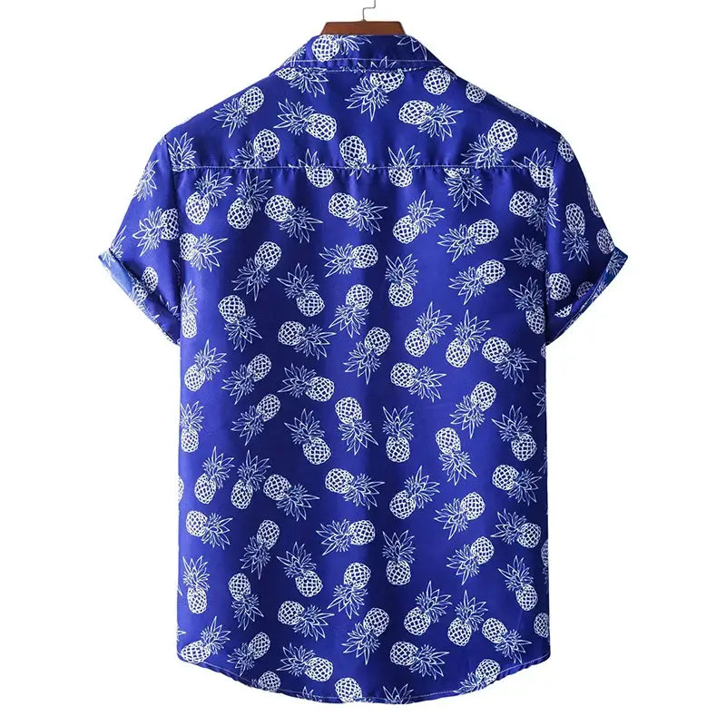 Hawaiian Short Sleeve Shirt with Tropical Print