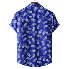 Hawaiian Short Sleeve Shirt with Tropical Print