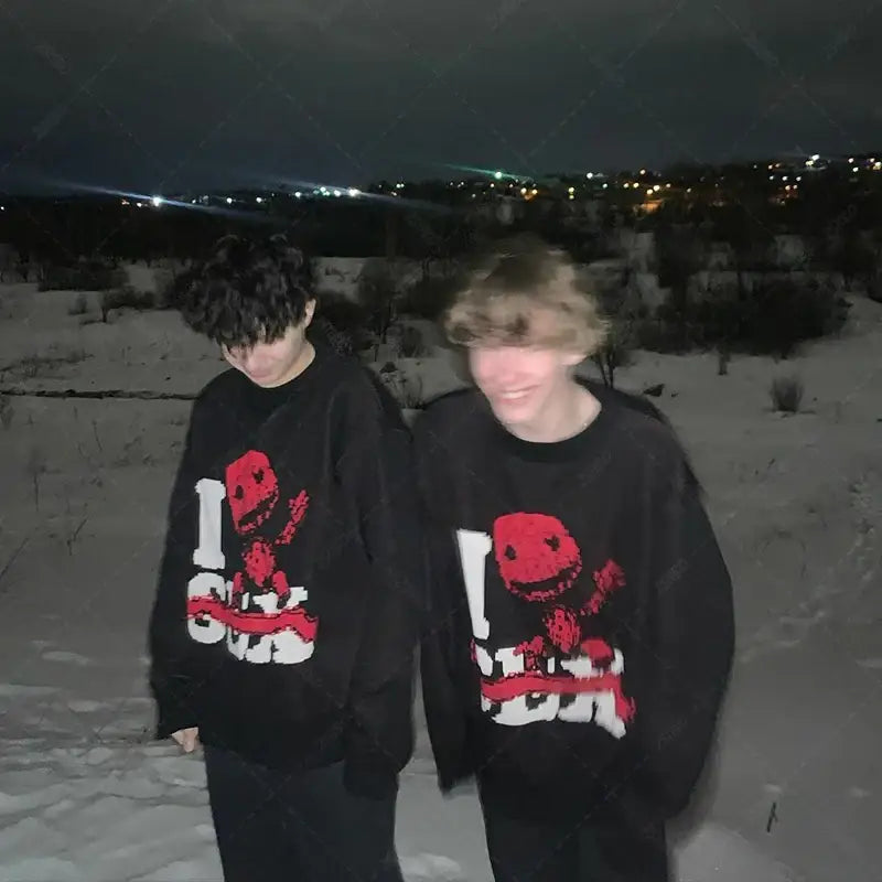 Heart Alphabet Knitted Pullover Casual Sweater