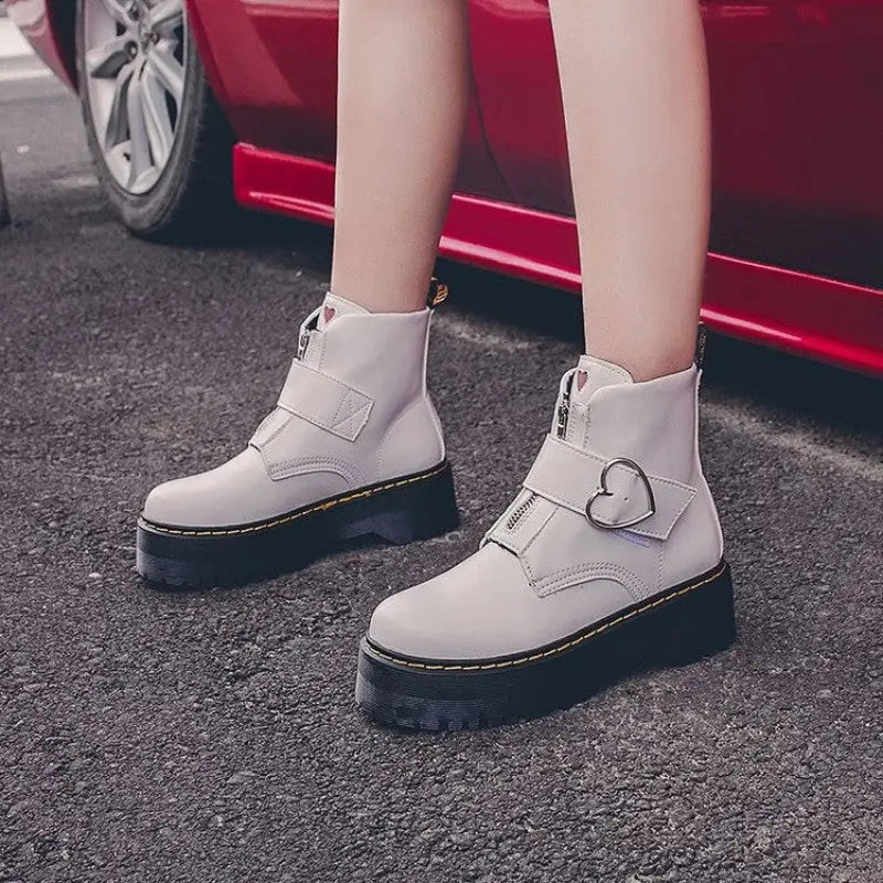 Heart PU Vegan Leather Boots Euro Size