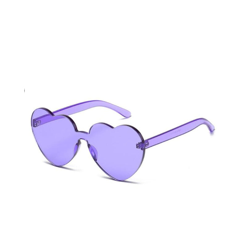 Heart Rimless Glasses - Purple / One Size