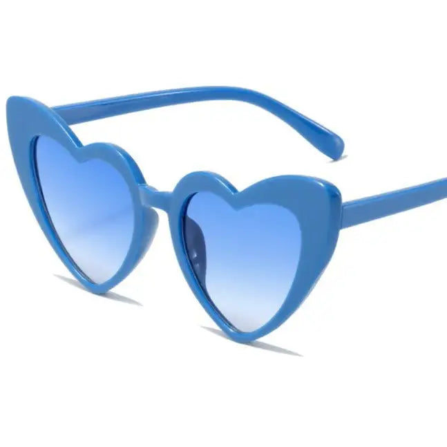 Heart Shape Sunglasses Glitter Frame Plastic Sun Shades