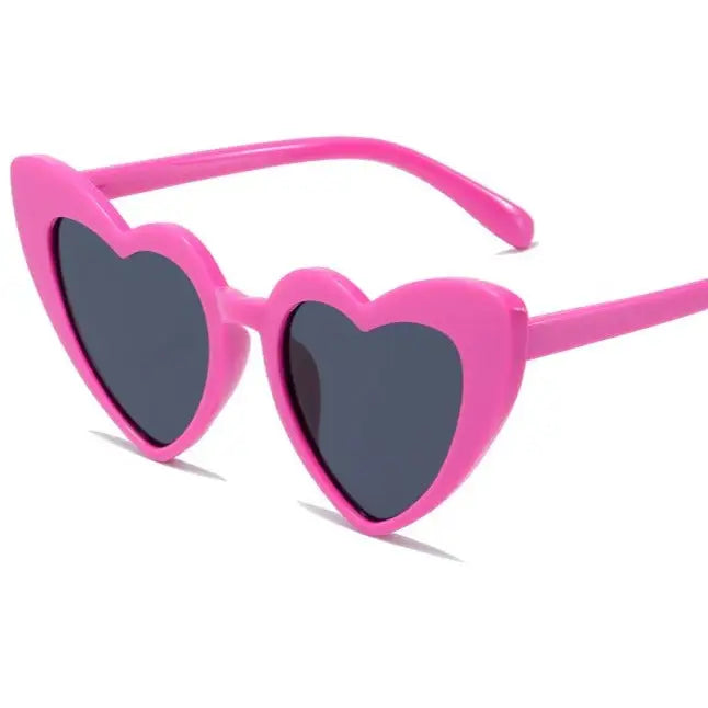 Heart Shape Sunglasses Glitter Frame Plastic Sun Shades