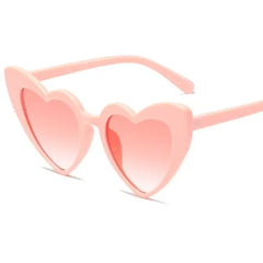 Heart Shape Sunglasses Glitter Frame Plastic Sun Shades