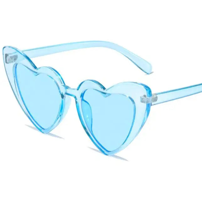 Heart Shape Sunglasses Glitter Frame Plastic Sun Shades