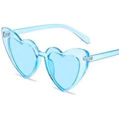 Heart Shape Sunglasses Glitter Frame Plastic Sun Shades