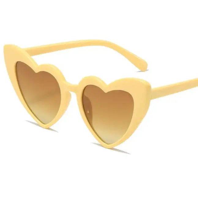 Heart Shape Sunglasses Glitter Frame Plastic Sun Shades