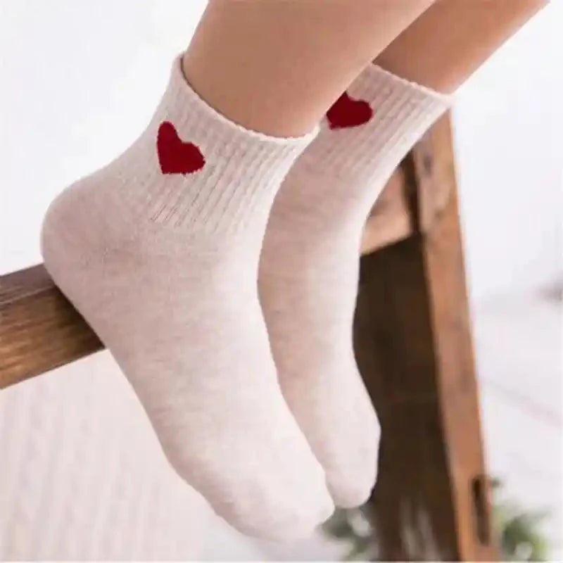 Heart Shaped Cotton Socks for Everyday Wear