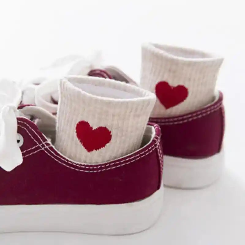 Heart Shaped Cotton Socks for Everyday Wear