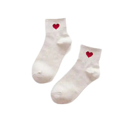 Heart Shaped Cotton Socks for Everyday Wear Beige