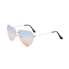 Heart Shaped Cute Sunglasses - Blue-Red / One Size