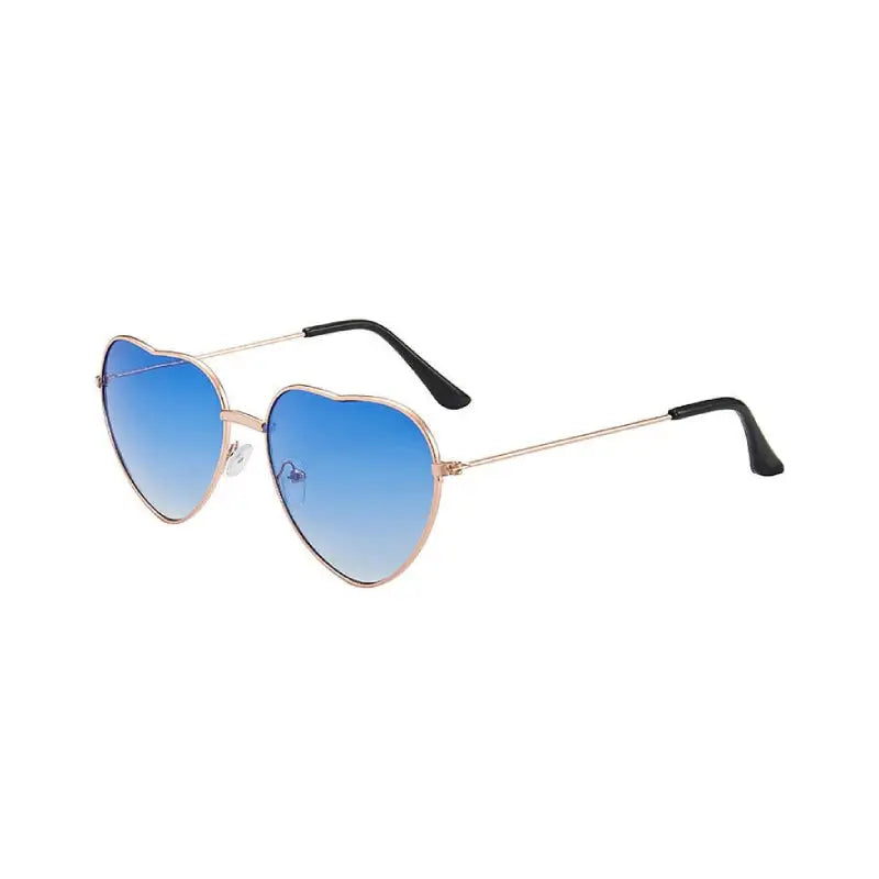 Heart Shaped Cute Sunglasses for Women Blue / One Size