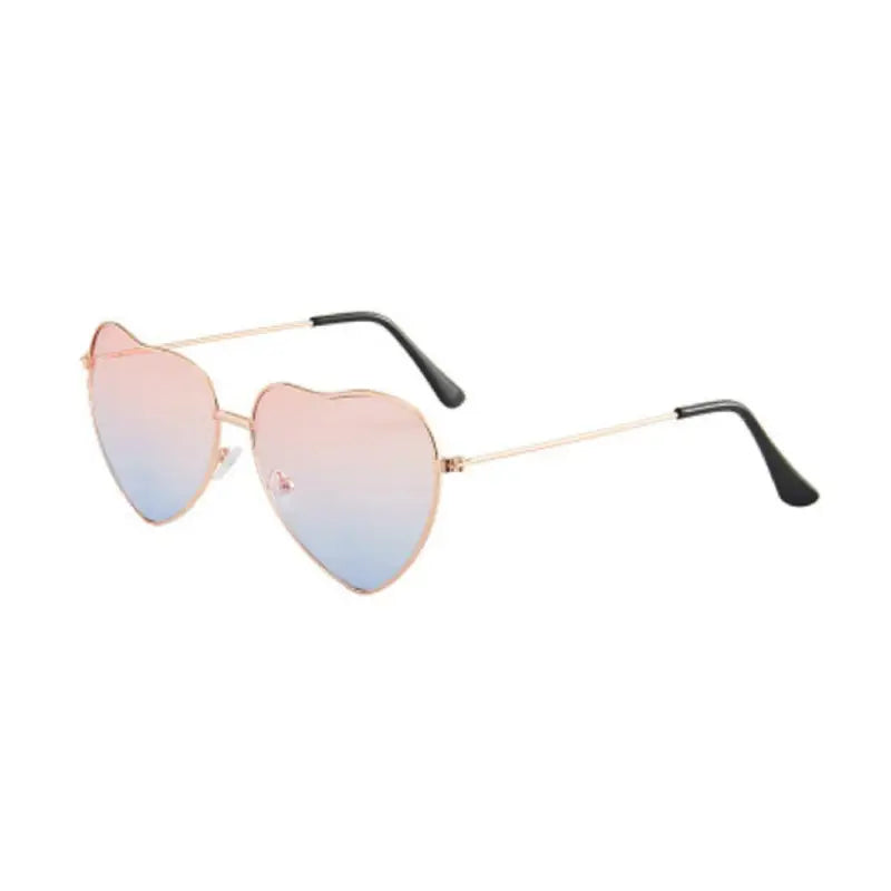 Heart Shaped Cute Sunglasses for Women Pink-Blue / One Size