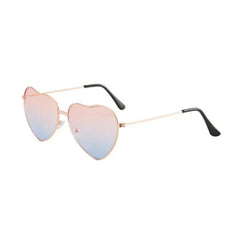 Heart Shaped Cute Sunglasses for Women Pink-Blue / One Size