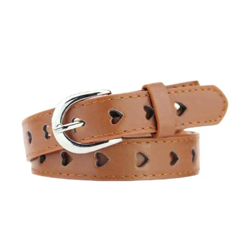 Heart-shaped Eyelet PU Leather Belt