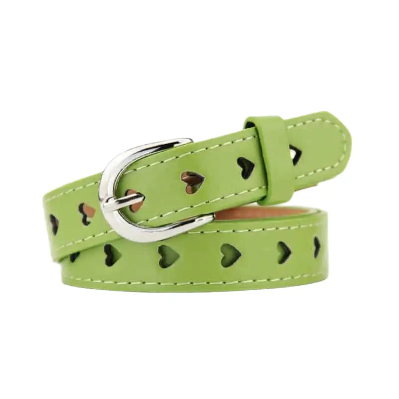 Heart-shaped Eyelet PU Leather Belt