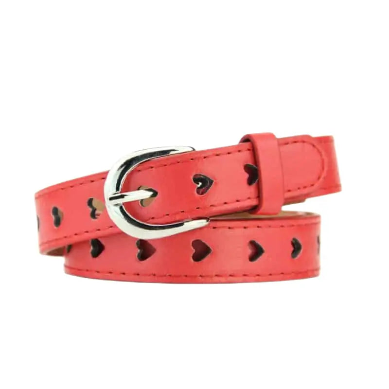 Heart-shaped Eyelet PU Leather Belt