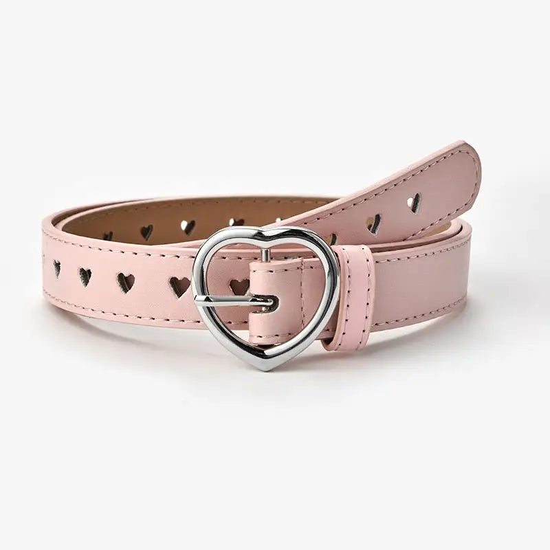 Heart Solid PU Leather Belt for Everyday Wear