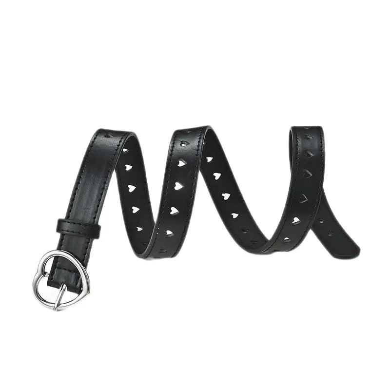 Heart Solid PU Leather Belt for Everyday Wear