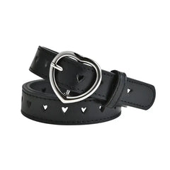 Heart Solid PU Leather Belt for Everyday Wear
