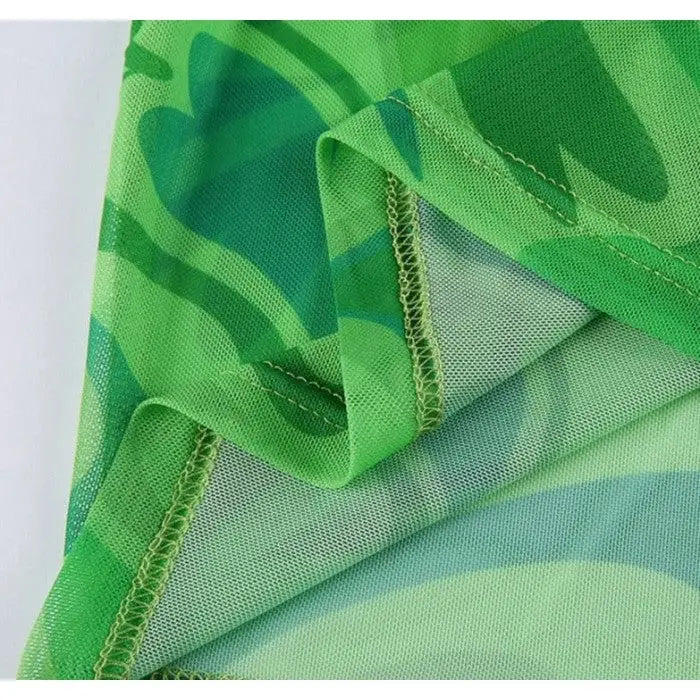 Heart Style Mesh Crop Top for Urban Wear