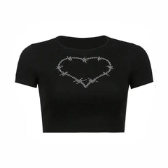 Heart with Spike Crop-Top