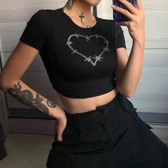 Heart with Spike Crop-Top