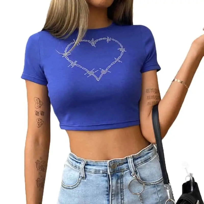 Heart with Spike Crop-Top - crop top